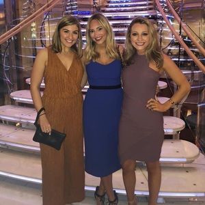 Rust color metallic jumpsuit